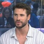 Liam Hemsworth’s white striped button down shirt on Today