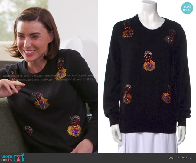 Libertine Cashmere Printed Sweater worn by Bronwyn Newport on The Real Housewives of Salt Lake City