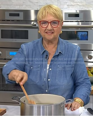 Lidia Bastianich's chambray shirt on Today