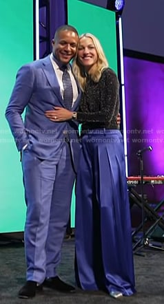 Lindsay Czarniak's blue wide leg pants on Today