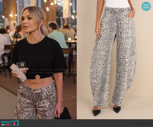 Lioness Horseshoe Jeans in Faded Leopard worn by Tamra Judge on The Real Housewives of Orange County