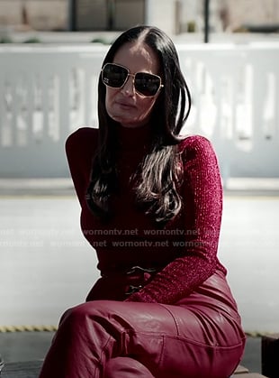 Lisa's metallic turtleneck sweater on The Real Housewives of Salt Lake City