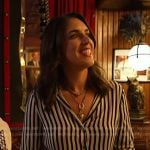Liz’s black striped shirt on Today