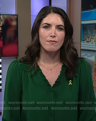 Liz Kreutz’s green pleated trim blouse on Today