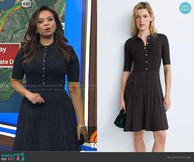 LK Bennett Carrie Knitted Dress worn by Adelle Caballero on Today