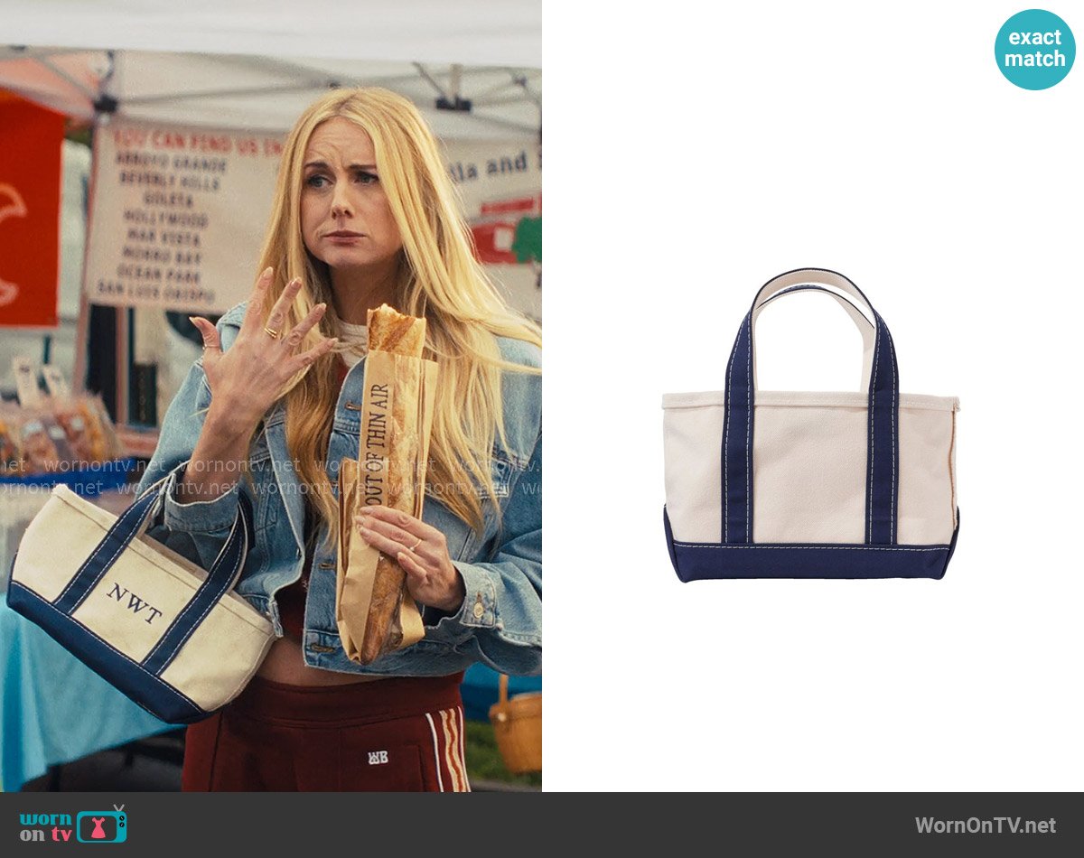 LL Bean Mini Boat and Tote worn by Morgan (Justine Lupe) on Nobody Wants This