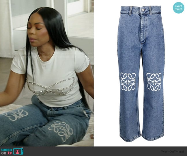 Loewe Anagram Baggy Pants worn by Keiarna Stewart on The Real Housewives of Potomac