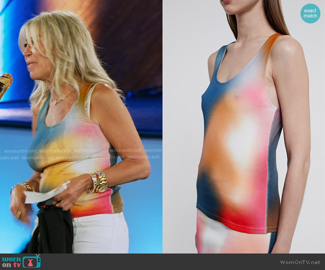 Loewe Tie Dye Print Scoop Neck Top worn by Amy Kaplan on The Golden Bachelor
