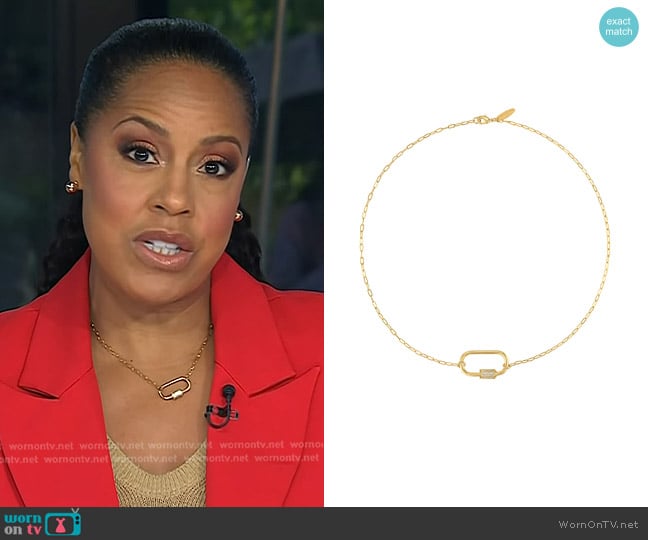 Logan Tay Lock Link Necklace worn by Sheinelle Jones on Today