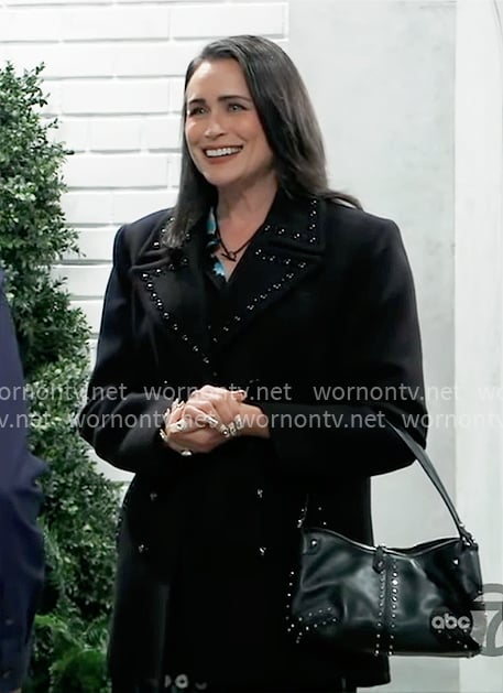 Lois’s black studded coat on General Hospital