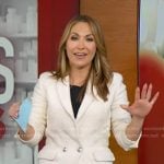Lori’s white textured double breasted blazer on Good Morning America