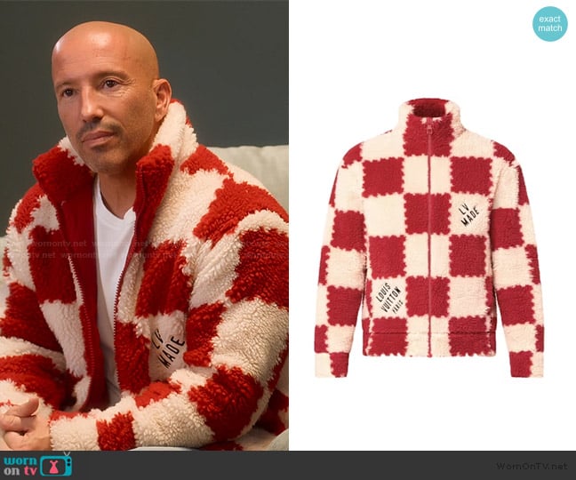 Louis Vuiton X Nigo Jacquard Damier Fleece Blouson worn by Jason Oppenheim on Selling Sunset