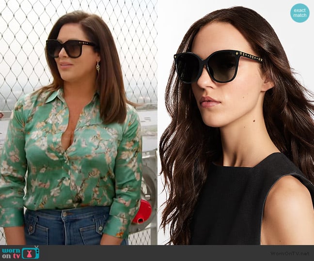Louis Vuitton My Monogram Light Cat Eye Sunglasses worn by Emily Simpson on The Real Housewives of Orange County