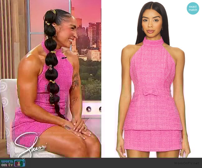 Lovers and Friends Lily Tweed Top worn by Robin Arzon on Sherri