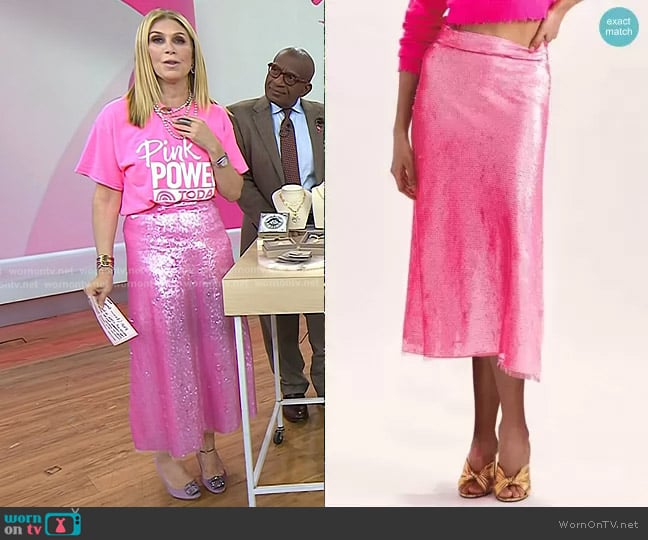 LoveShackFancy Cadena Midi Skirt worn by Jill Martin on Today