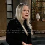 Lulu’s black moto jacket on General Hospital