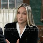 Lulu’s black moto jacket on General Hospital