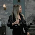 Lulu’s black pinstriped shirtdress on General Hospital