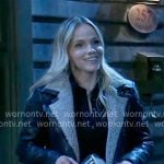 Lulu’s leather jacket with fleece lining on General Hospital
