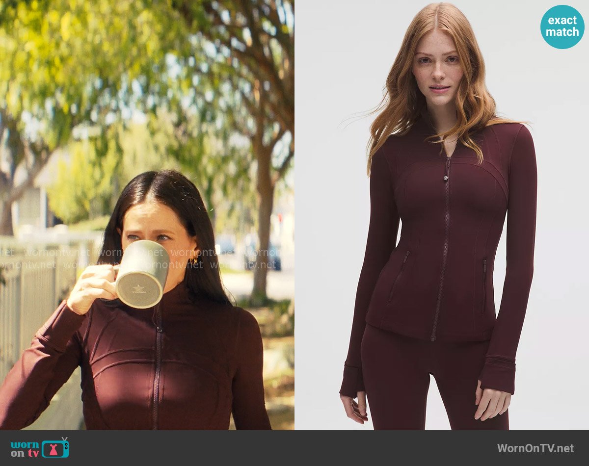 Lululemon Define Jacket in Goodnight Plum worn by Esther Roklov (Jackie Tohn) on Nobody Wants This