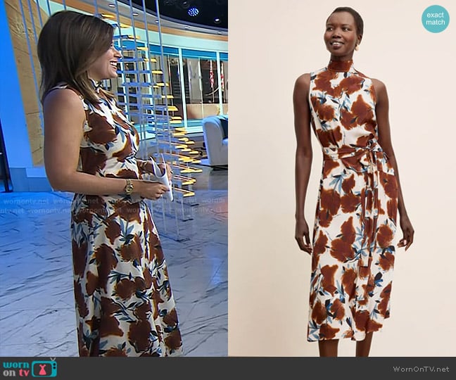 Chloe’s brown floral print dress on Today