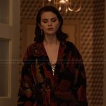 Mabel’s black floral robe on Only Murders in the Building