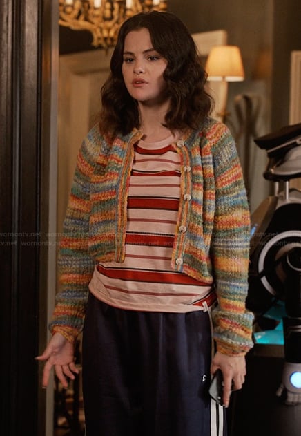Mabel’s striped shirt and cardigan on Only Murders in the Building