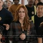 Maddie's grey plaid cardigan on 9-1-1