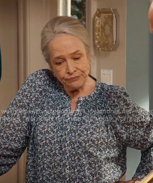 Madeline's blue floral top on Matlock