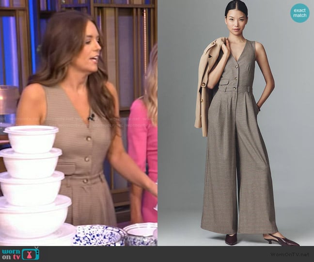 Maeve The Avery Wide-Leg Pleated Jumpsuit worn by Monica Mangin on Live with Kelly and Mark