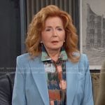 Maggie’s print shirt and blue blazer on Days of our Lives