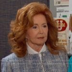 Maggie’s blue plaid jacket on Days of our Lives