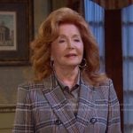 Maggie’s grey plaid blazer on Days of our Lives