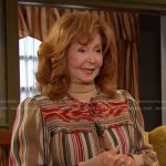 Maggie’s brown stripe frayed jacket on Days of our Lives