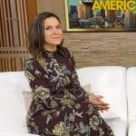 Maggie’s brown floral maxi dress on Good Morning America