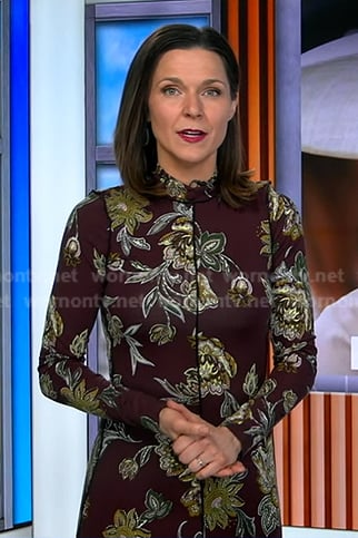Maggie's brown floral maxi dress on Good Morning America