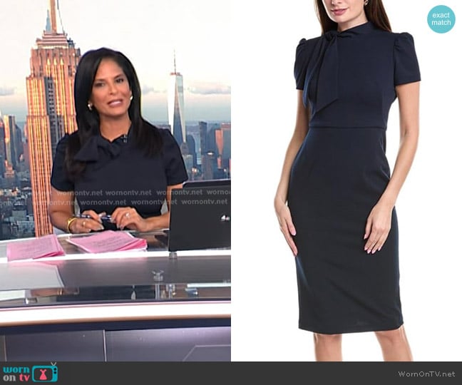 Maggy London Solid Crepe Classic Novelty Short Sleeve Sheath Dress worn by Darlene Rodriguez on Today