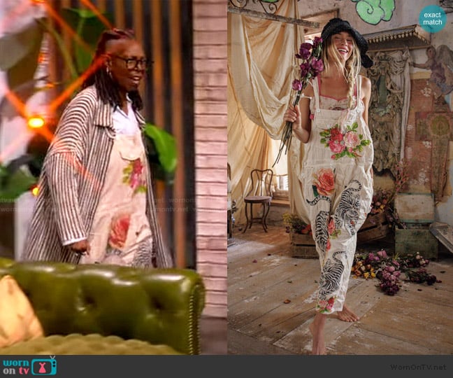 Magnolia Pearl Birch Floral Love Overalls worn by Whoopi Goldberg on The View