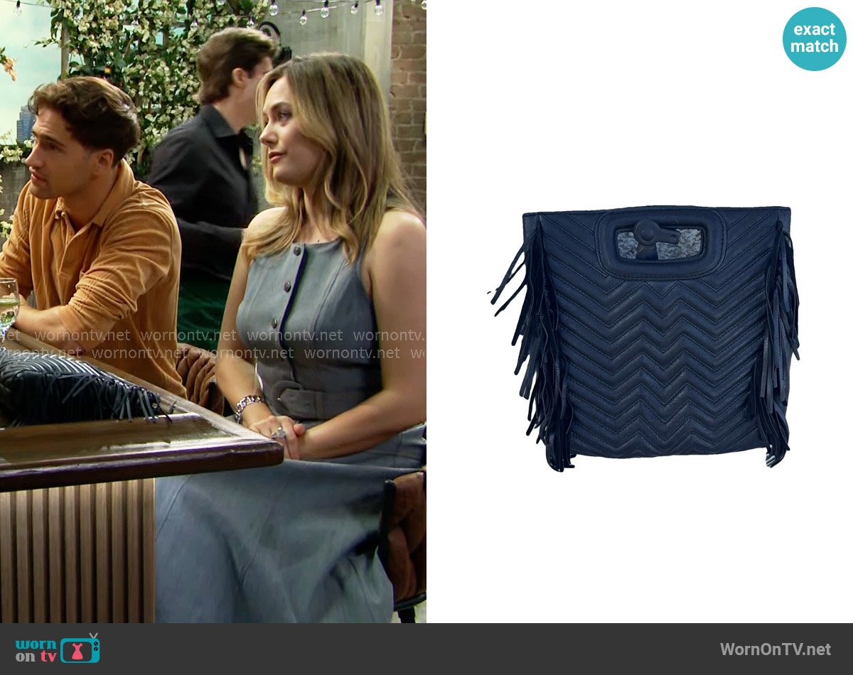 Maje Quilted Fringed Bag worn by Hope Logan (Annika Noelle) on The Bold and the Beautiful