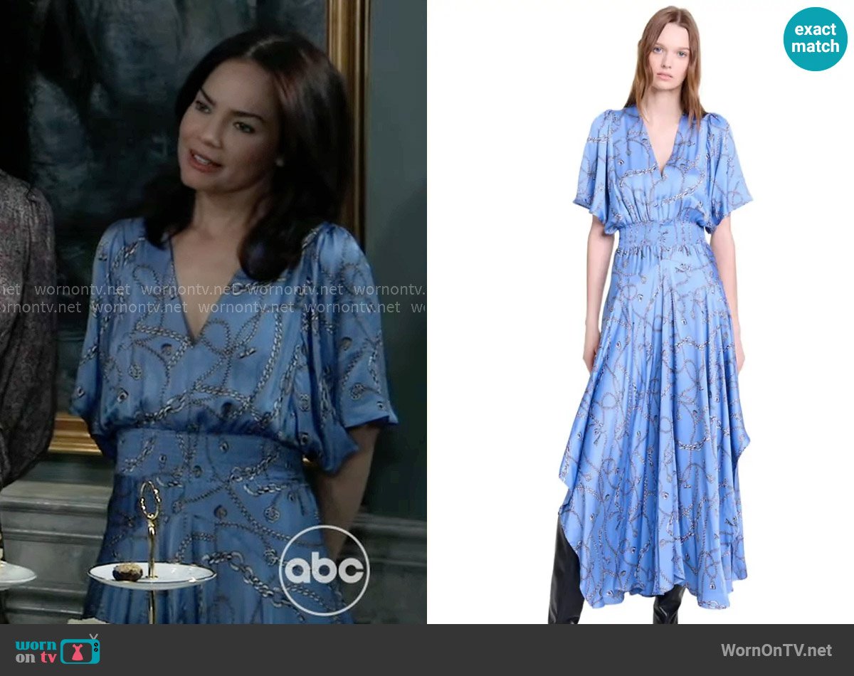 Maje Racheliani Dress worn by Elizabeth Webber (Rebecca Herbst) on General Hospital