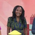 Makho’s green and blue print shirtdress on Today