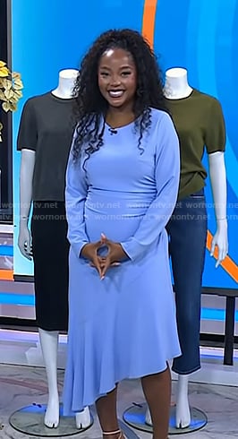 Makho’s blue asymmetric dress on Today