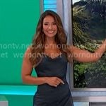 Manuela’s navy asymmetric dress on The Price is Right