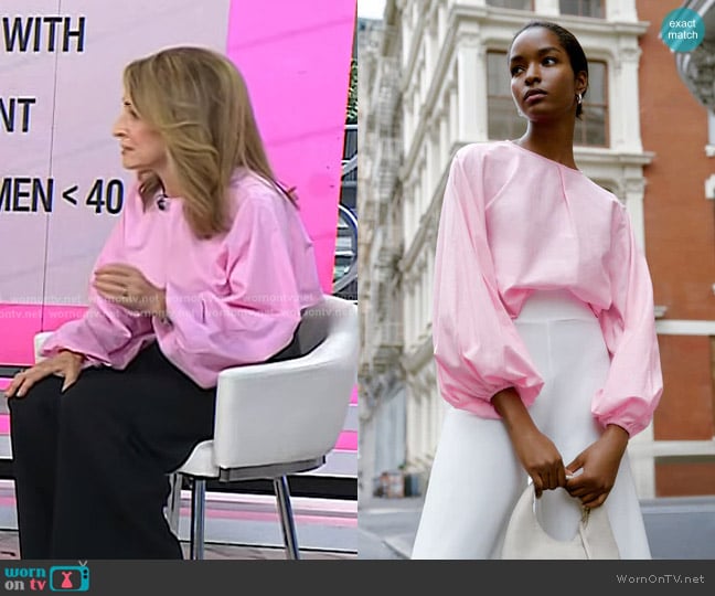 Marcella NYC Joyce Top in Peony Pink worn by Dr. Marisa Weiss on Today