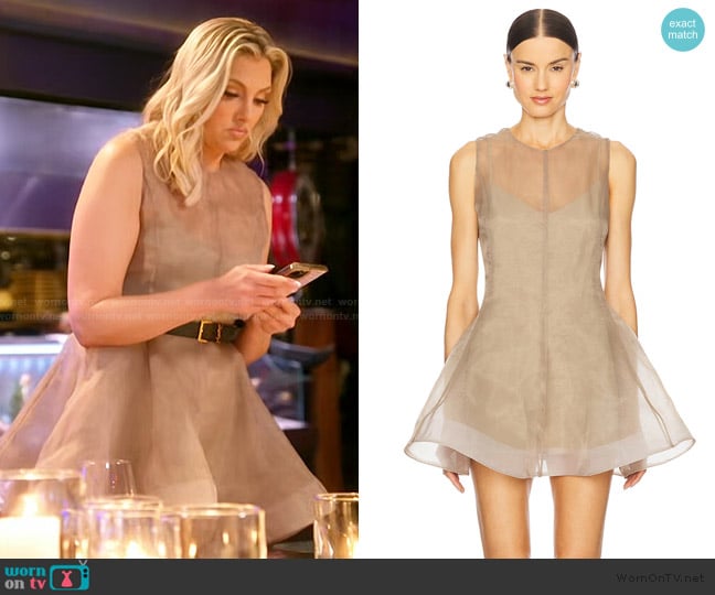 Gina’s sheer sleeveless flare dress on RHOC