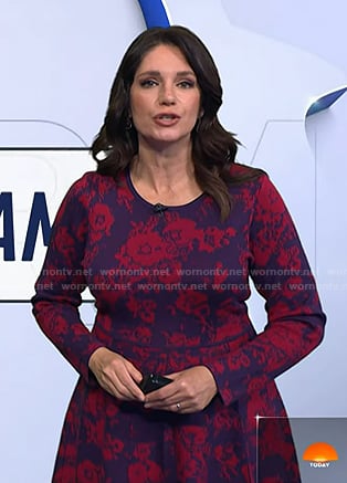 Maria's red and purple floral dress on Today