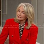 Marlena’s leopard blouse and red blazer on Days of our Lives