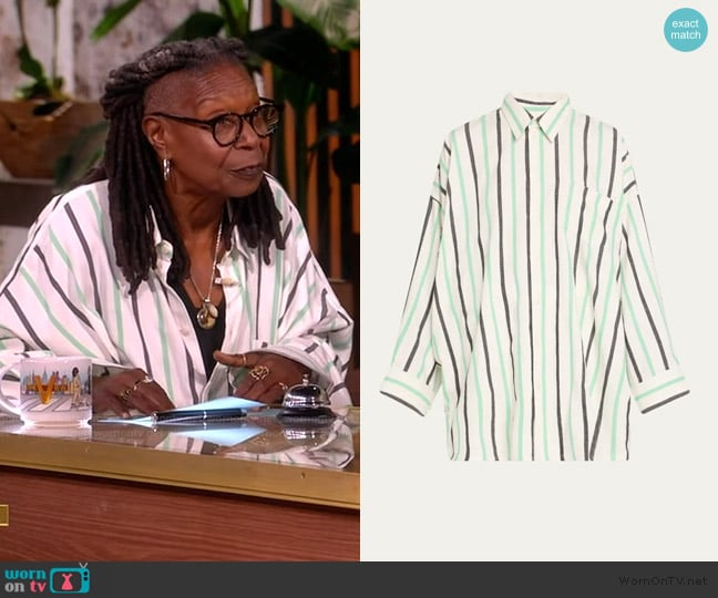 Marrakshi Life The Oversized Shirt with Collar worn by Whoopi Goldberg on The View