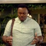 Marty’s green printed short sleeve shirt on The Neighborhood