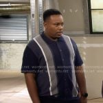 Marty’s navy vertical stripe shirt on The Neighborhood
